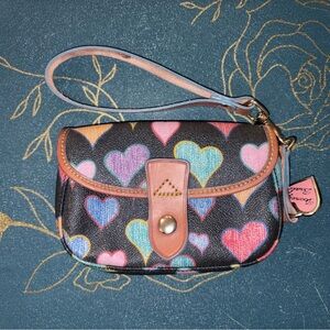 COPY - Dooney & Bourke Multi-Colored Hearts Wristlet